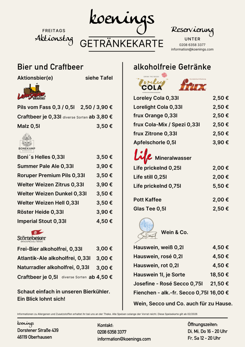 Getränke - Bier, Craftbeer, Wein, alkoholfreie Getränke